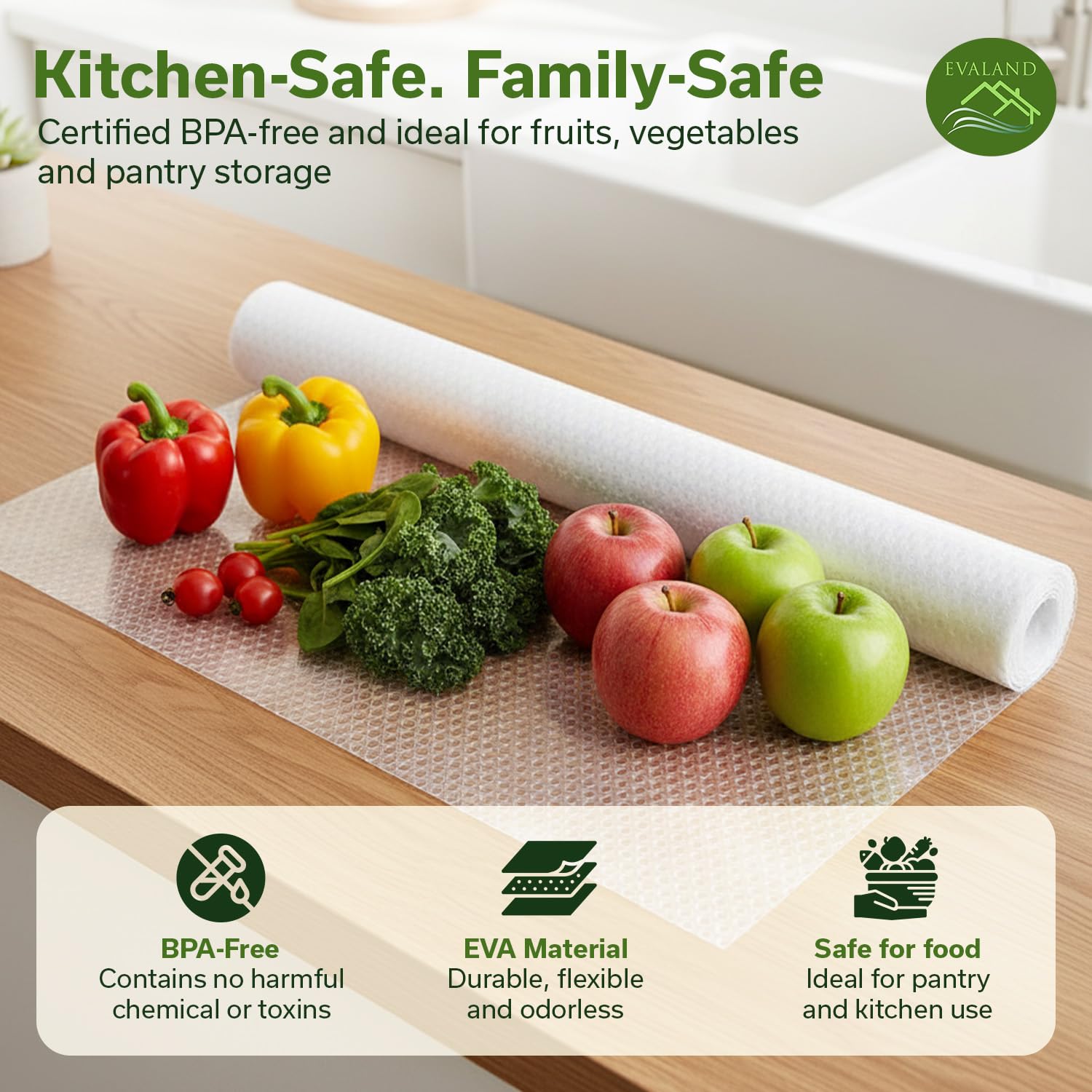 BPA-free EVA cabinet liner safe storage
