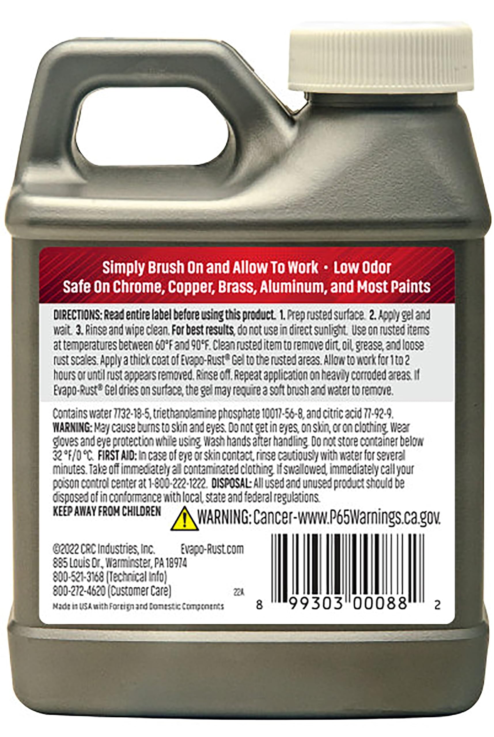Evapo-Rust Gel rust remover packaging for vertical surfaces