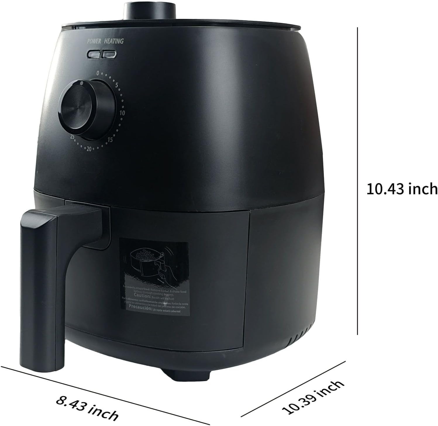 even heating air fryer compact design