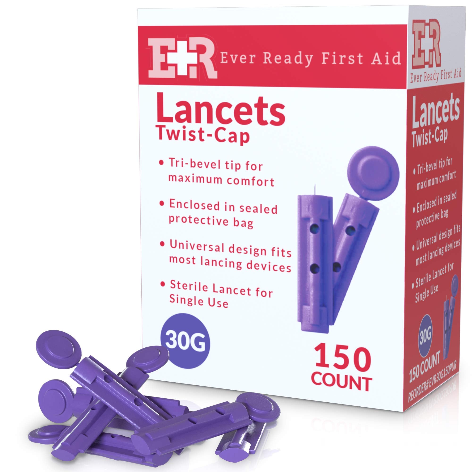 Ever Ready First Aid lancets 30G purple packaging