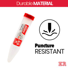 Leak resistant cap and locking lid on sharps container