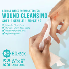 Alcohol-free saline wipes hypoallergenic fragrance-free