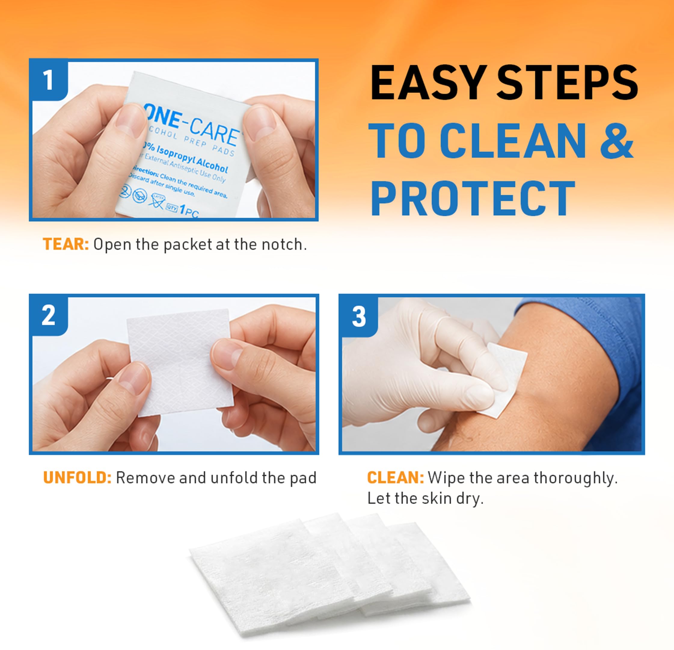 200-count alcohol prep pads supply for everyday use