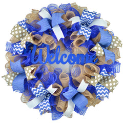 Wreath with removable navy sign at center