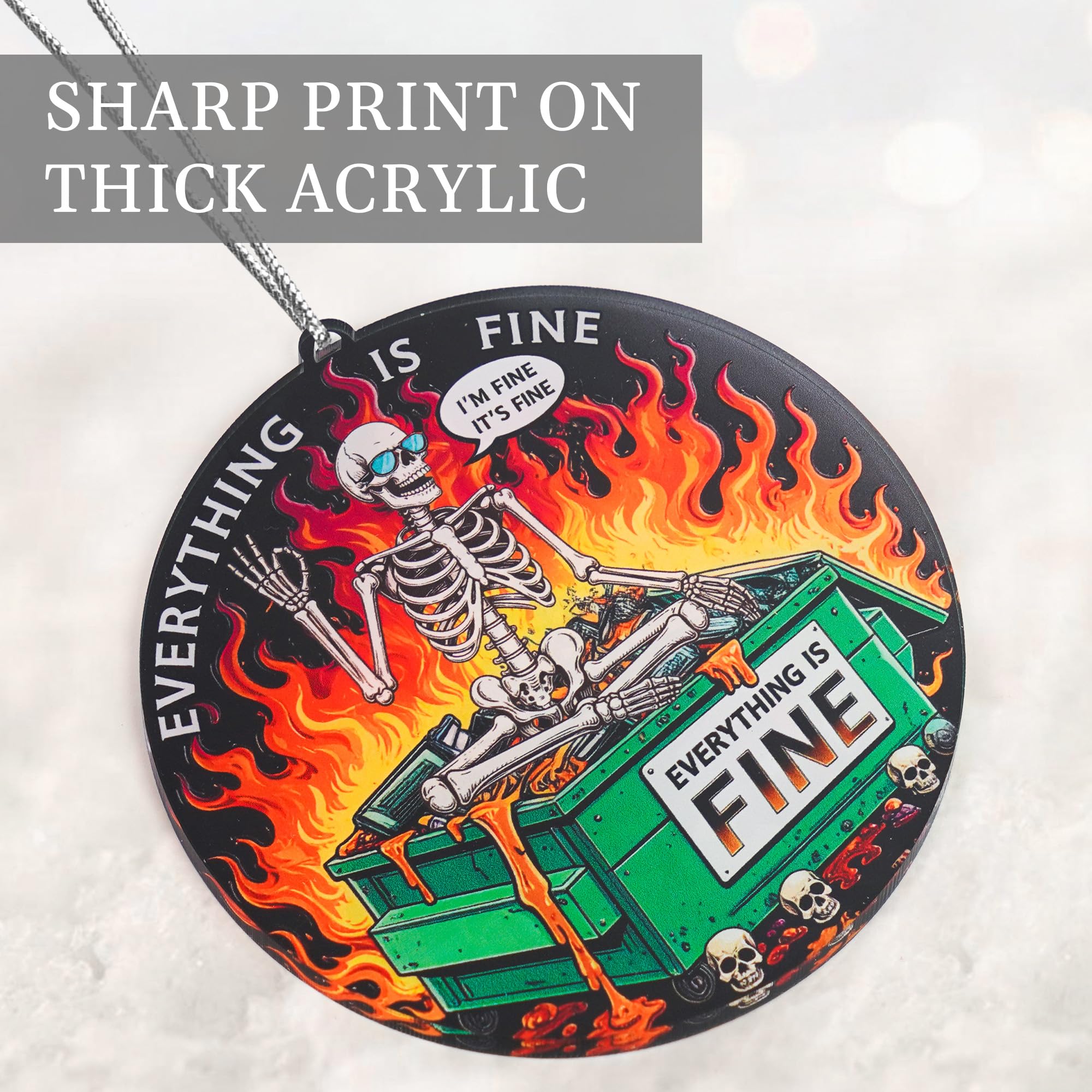 Everything's Fine dumpster fire ornament gift idea