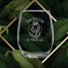 Dishwasher safe stemless glass for wine and drinks