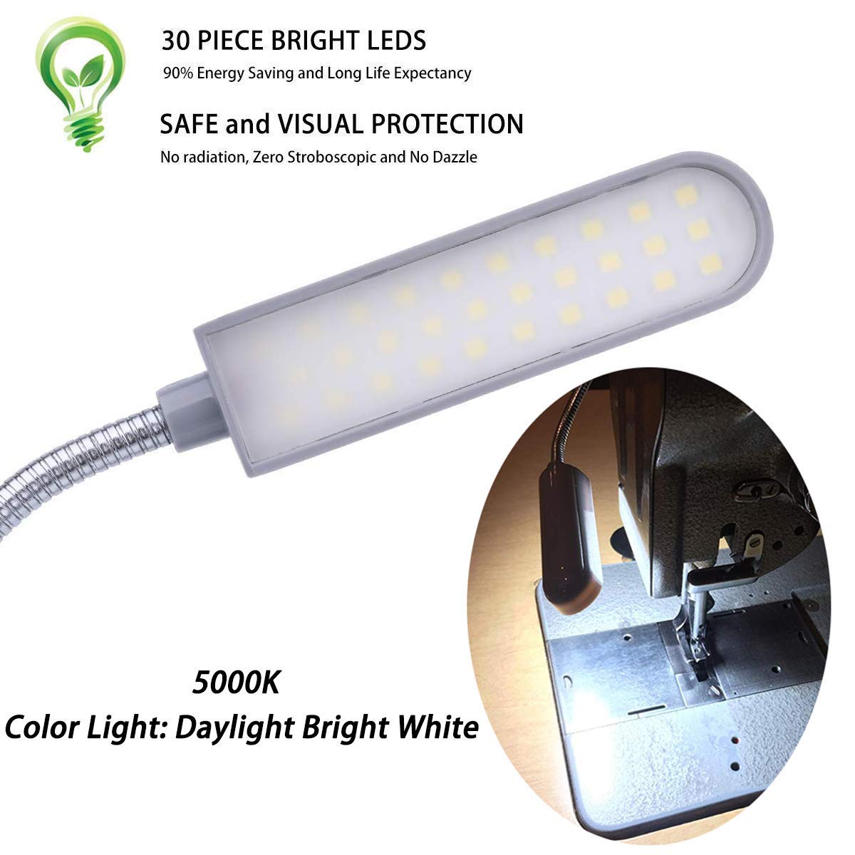 360 degree silicone gooseneck rotation for adjustable lighting