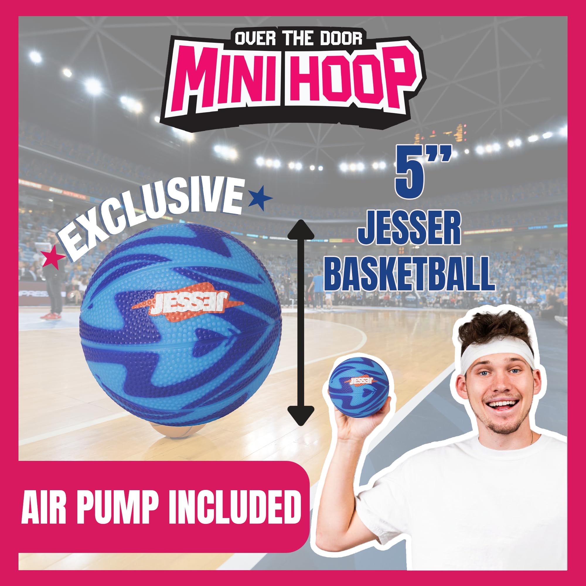 Flip-up breakaway rim and net on Jesser hoop
