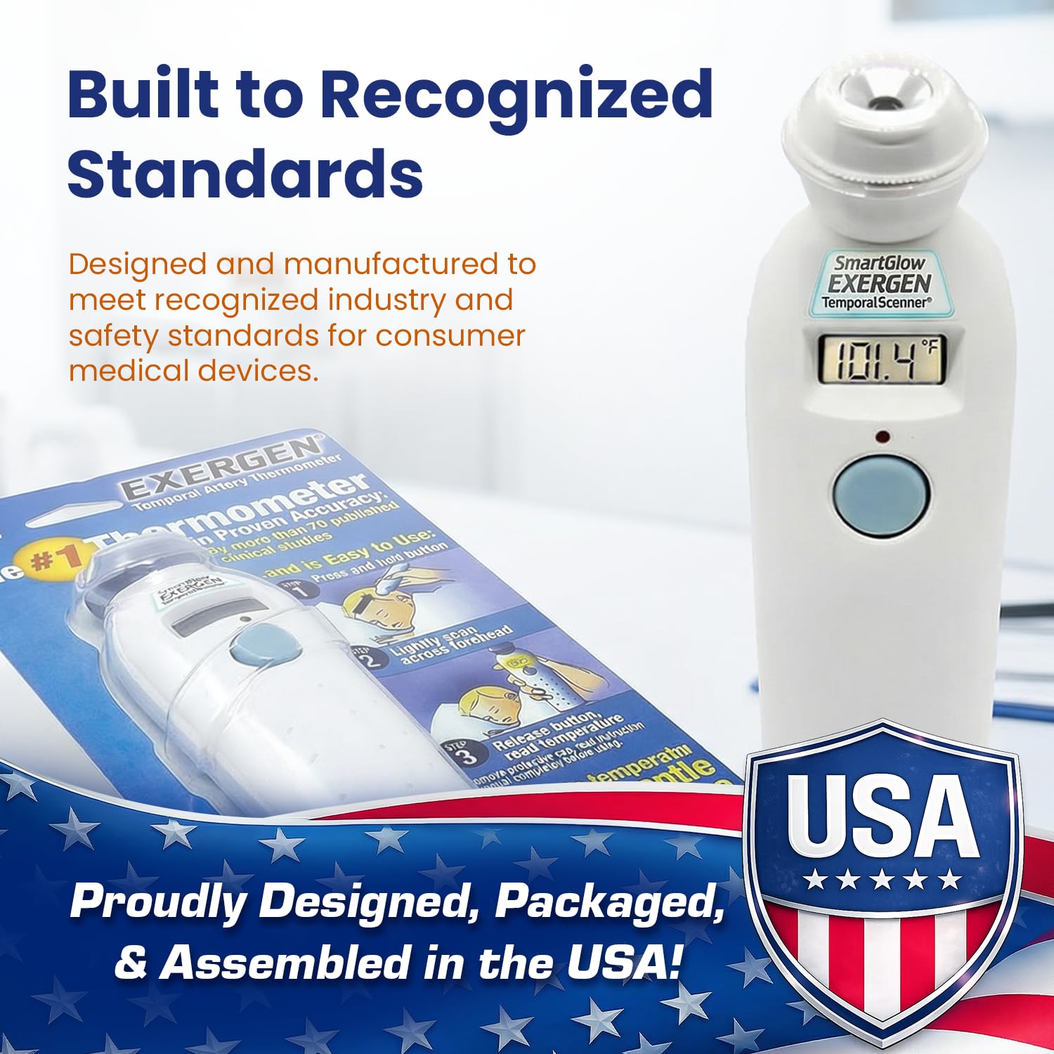 Exergen TAT-2000C silent mode thermometer display