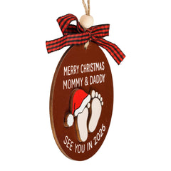 Expecting Parents Holiday Keepsake Gift wooden ornament