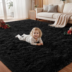 ExpediX 5x7 Area Rug black living room