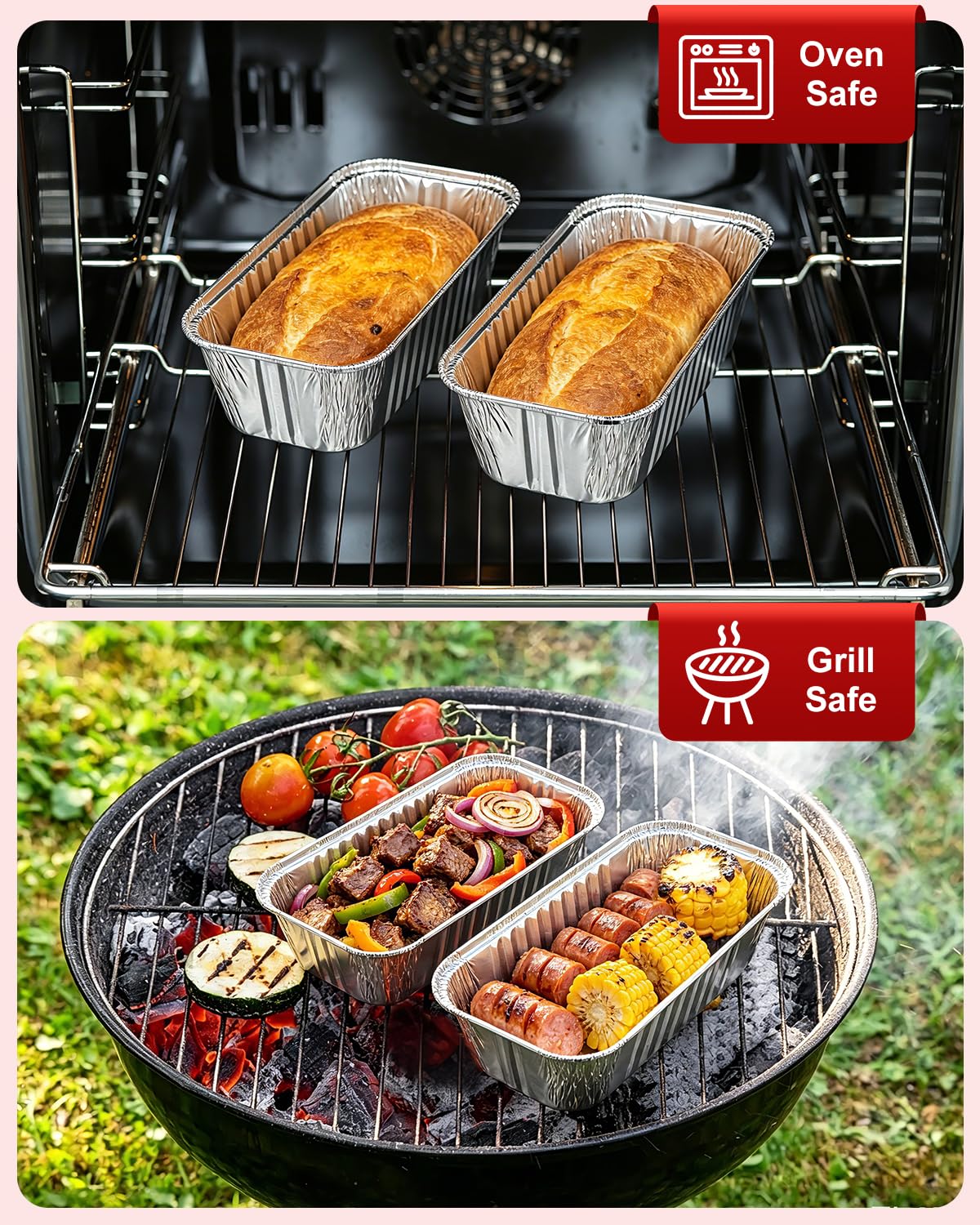 Pack of 20 Exsmile loaf pans with lids for baking