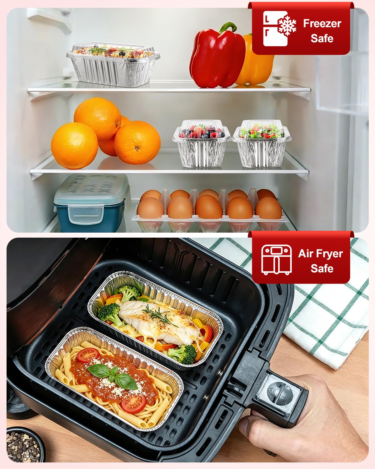 Disposable foil loaf pans with clear lids Exsmile 6x3.5x2