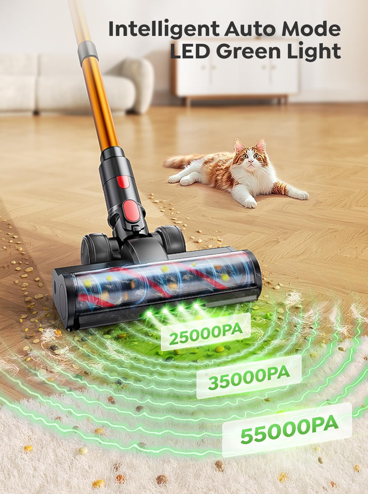 LED touch screen control on vacuum