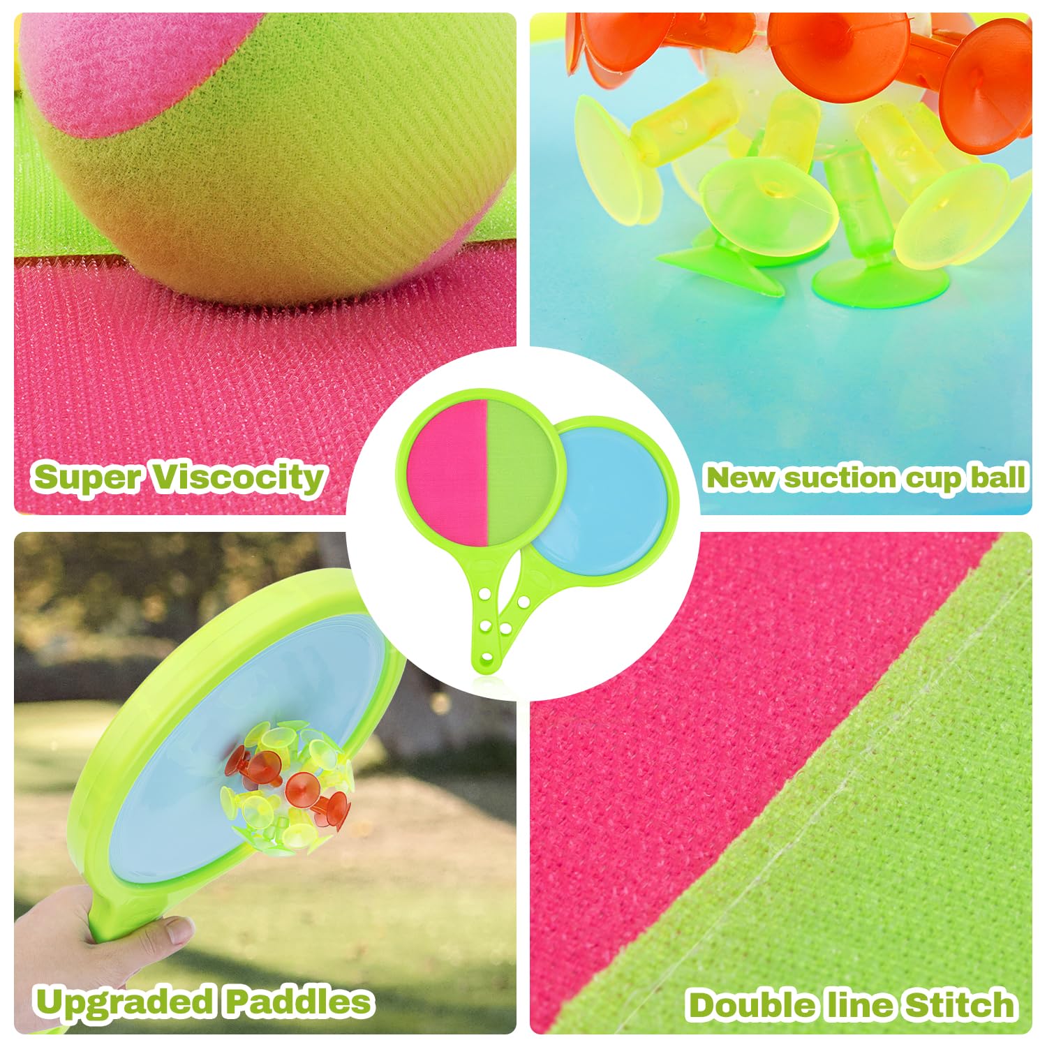 family friendly toss and catch paddles for both kids and adults