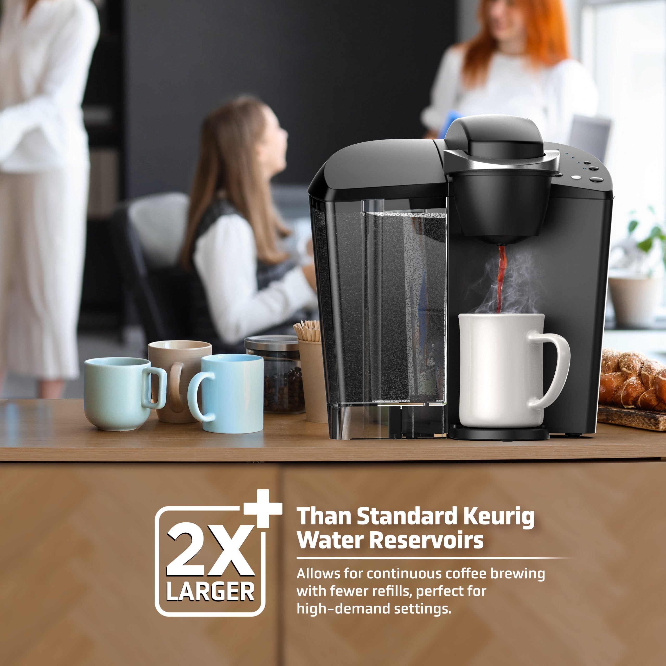 Extra large water tank designed for Keurig K-Classic