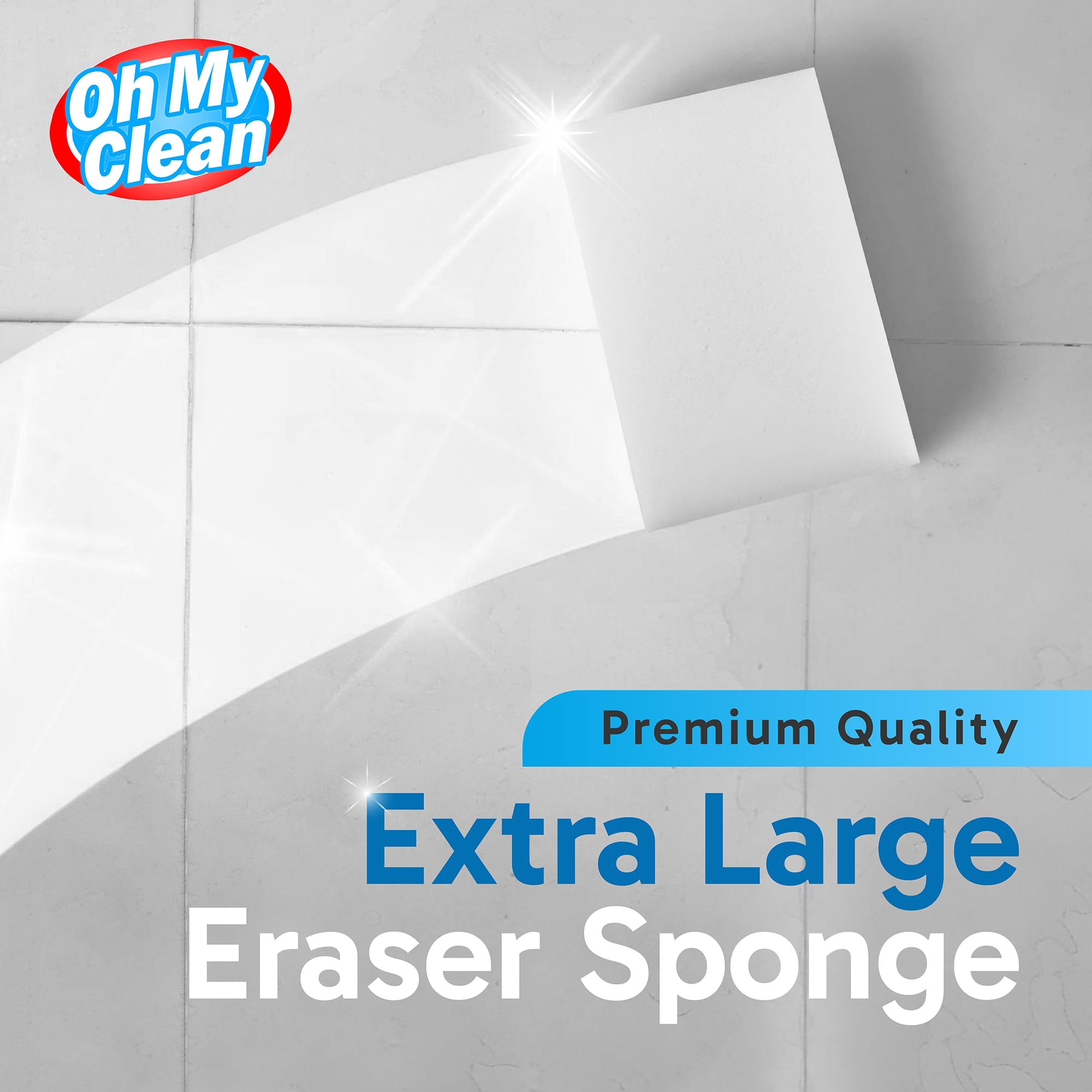 White melamine foam sponge eraser 20 pack close up