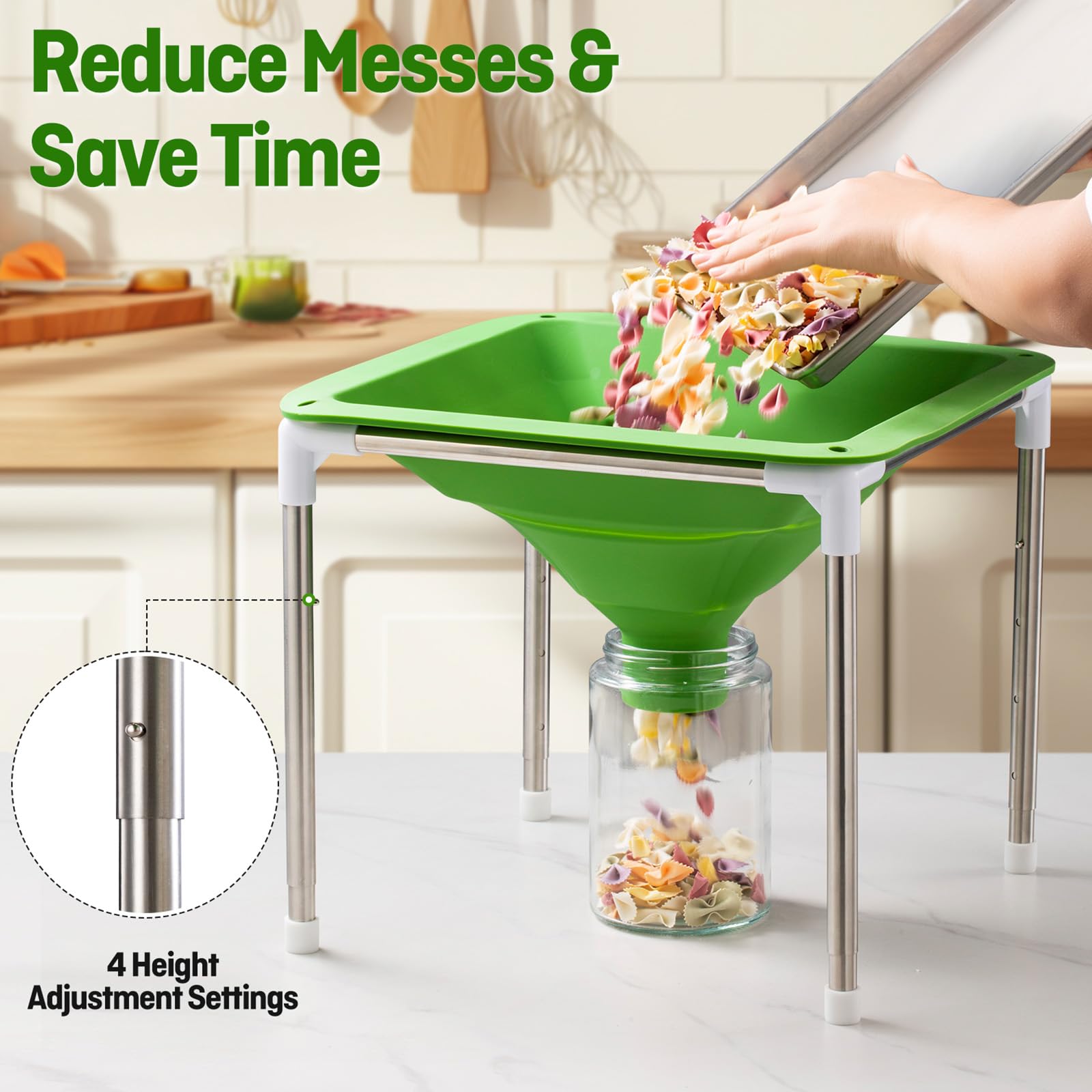 Collapsible silicone funnel for Harvest Right freeze dryer trays