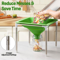 Collapsible silicone funnel for Harvest Right freeze dryer trays