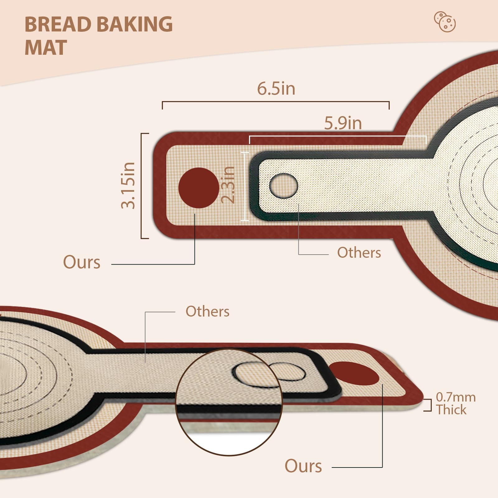 Red 2-piece bread sling for Dutch oven with heat resistant silicone