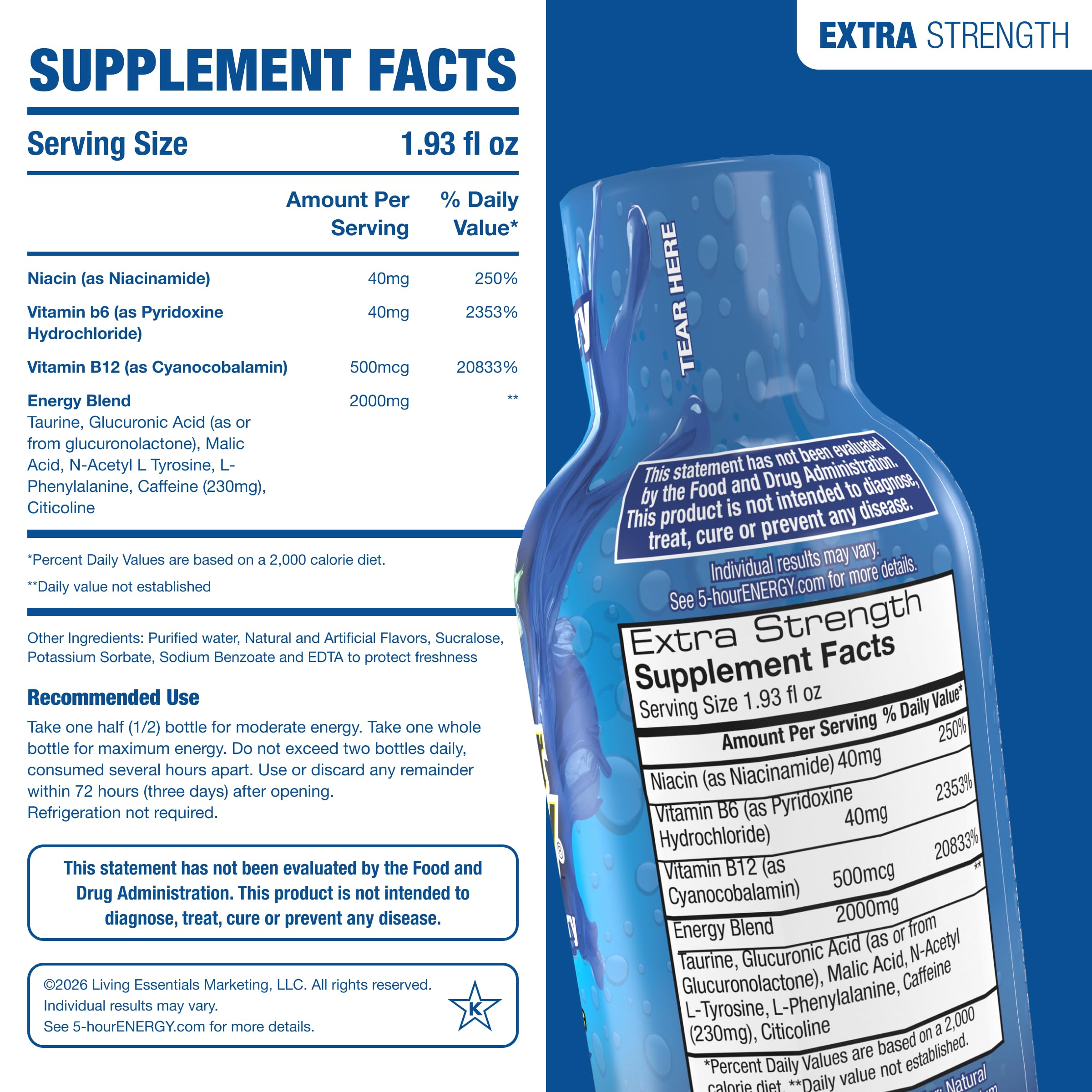 5-hour ENERGY energy shot compact bottle blue raspberry on the go