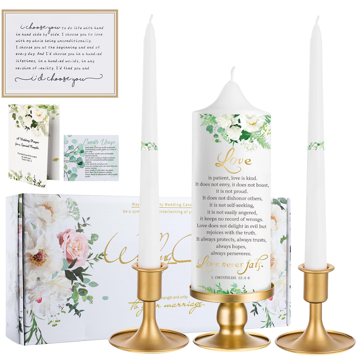 Extrogif unity wedding candles product image showing pillar and tapers