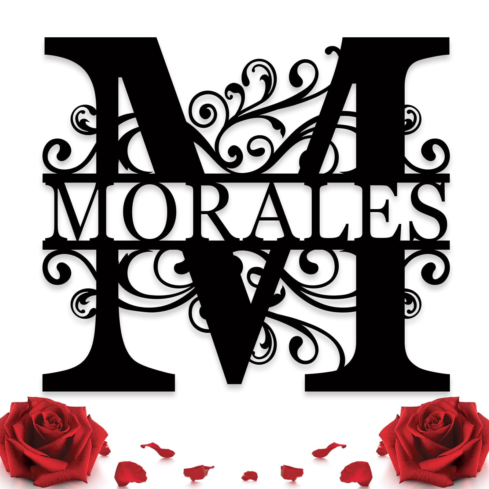 EXUNART Personalized Family Name Sign metal wall art X-Large wall mount