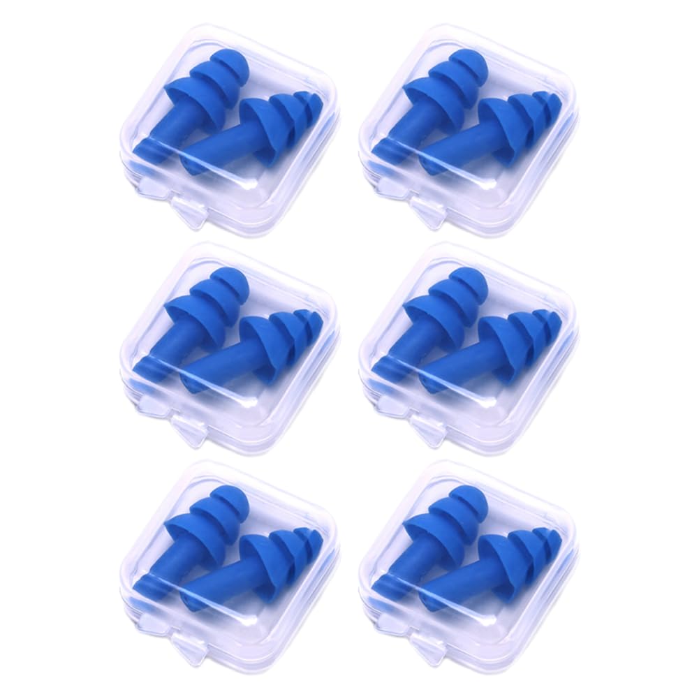 EYAKEG blue swimming earplugs 6 pair pack