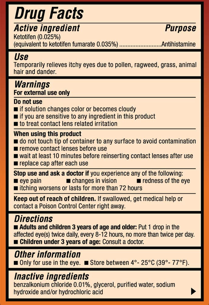 OTC eye drops for itchy eyes up to 12 hours