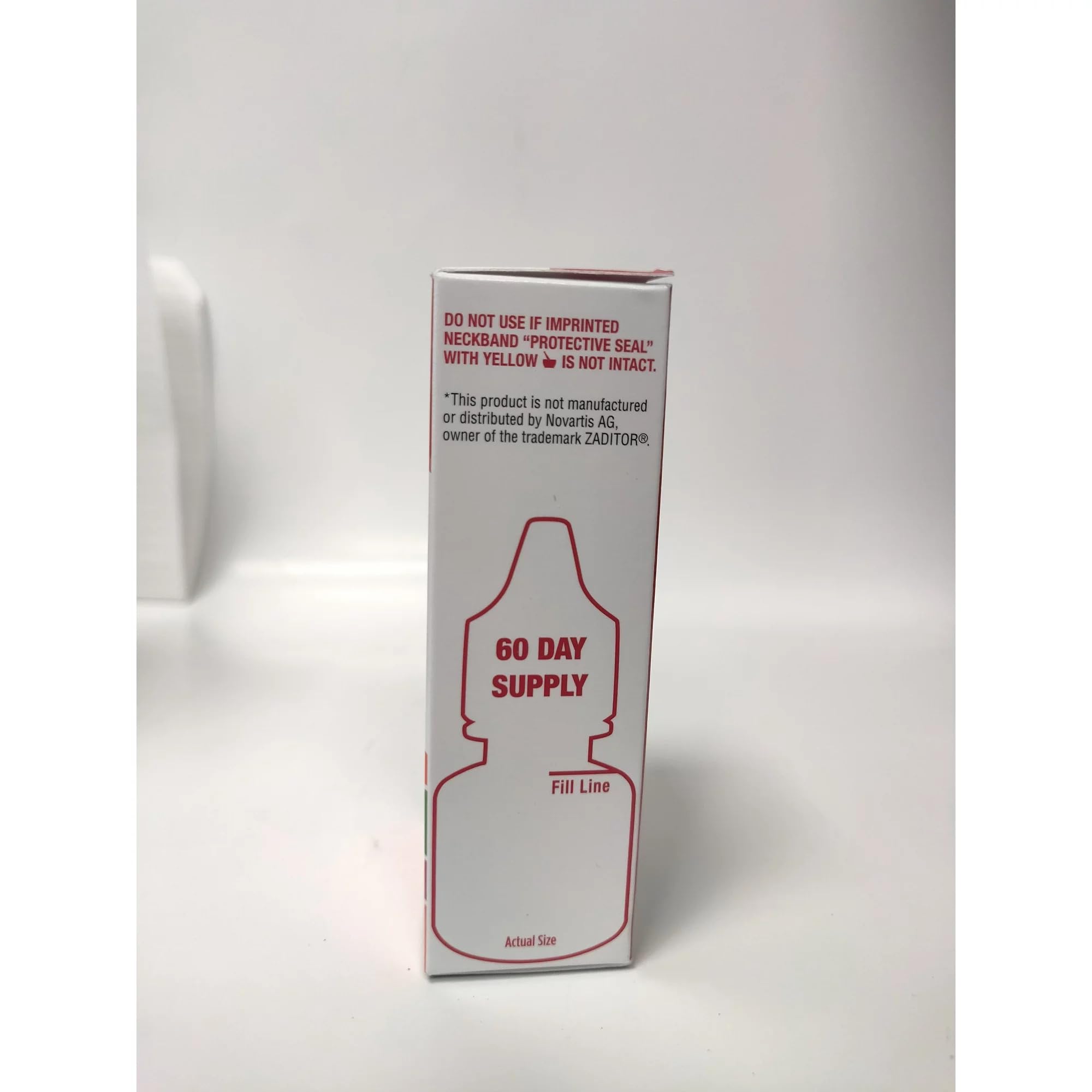 Compact 0.34 oz eye drops bottle by Leader for on-the-go