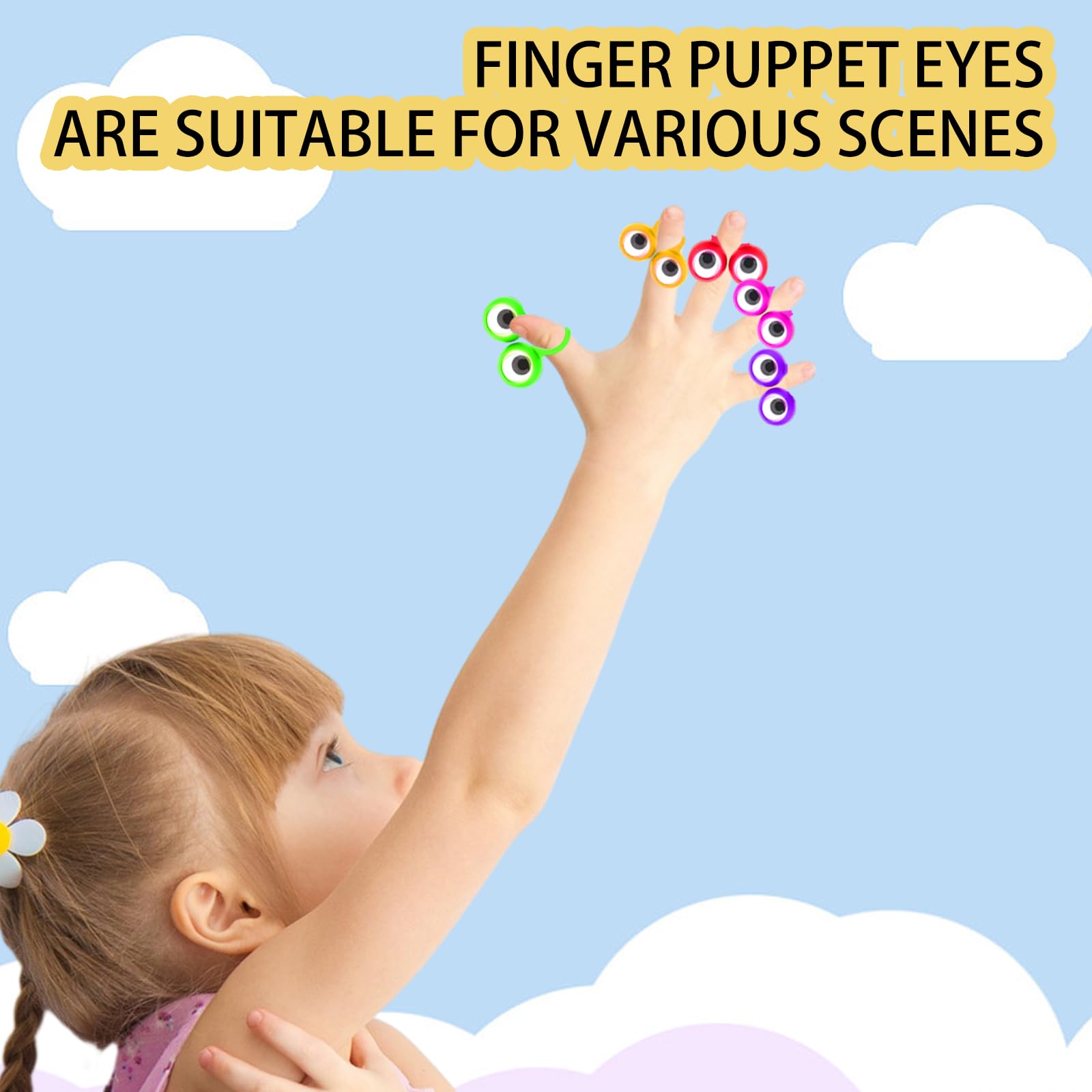 Rotating eyeball finger puppets for kids