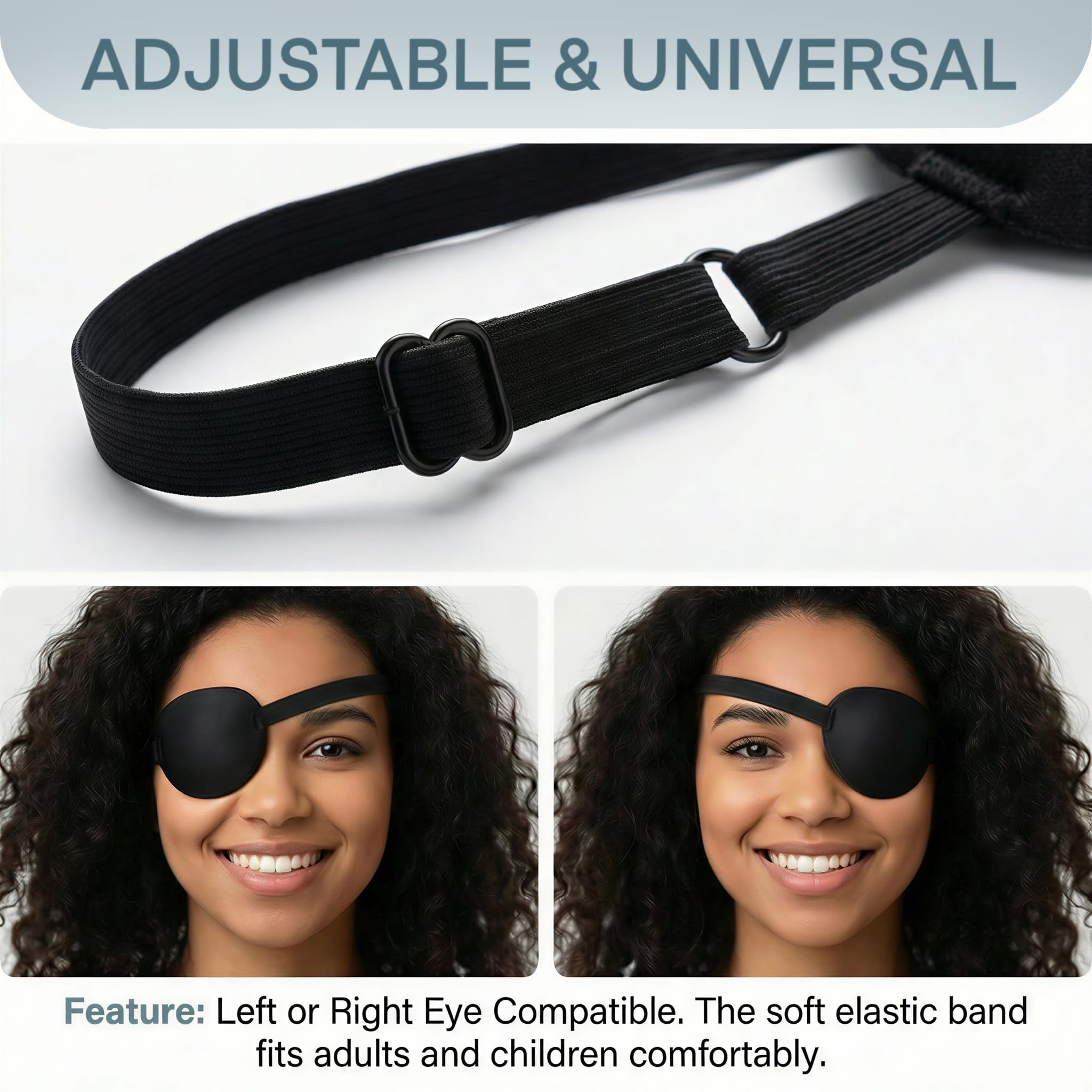 Blackout eye patch blocks light for rest and recovery