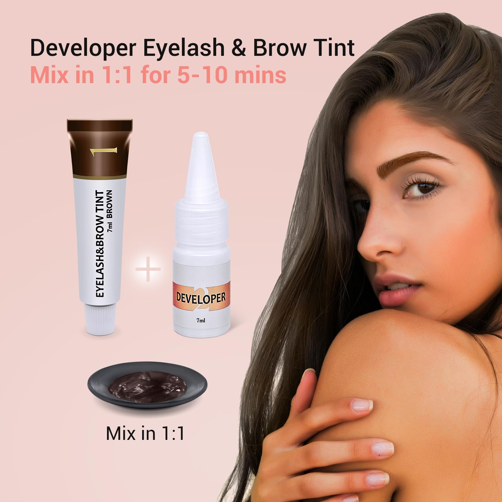 eyelash color kit brown 7ml container