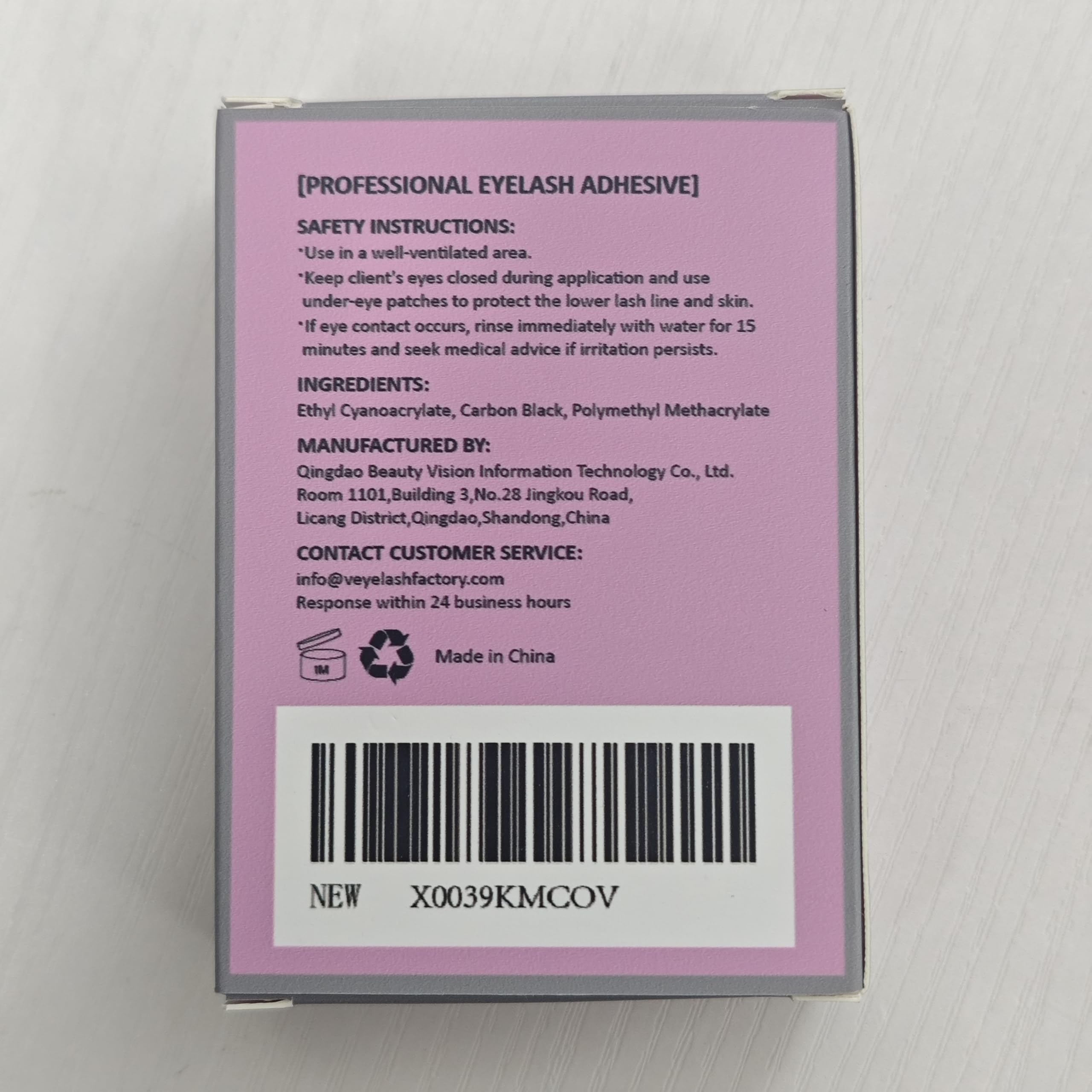 Eyelash extension glue packaging VEYES INC