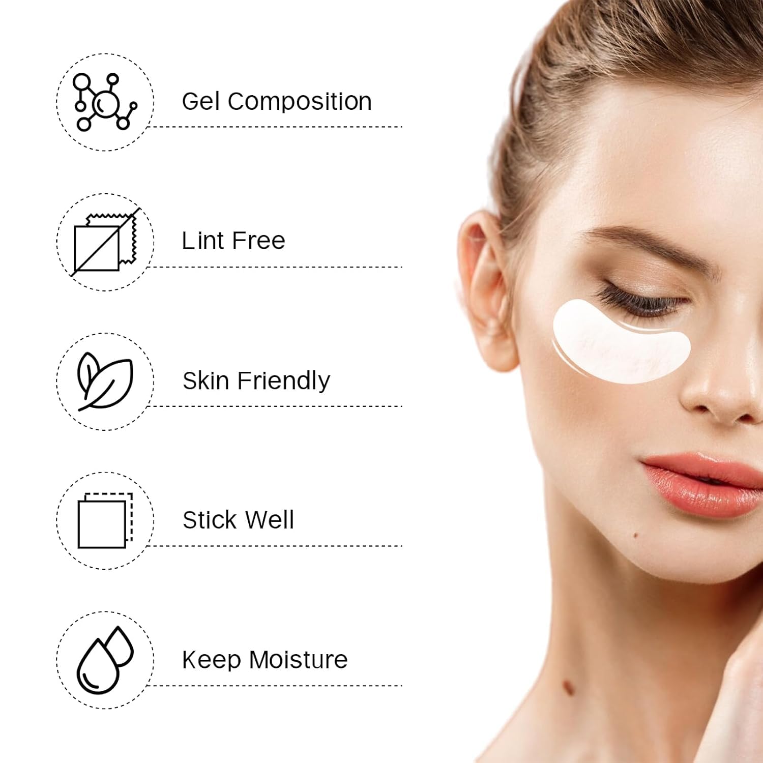 120 pairs hydrogel eye patches curved fit for most eyes