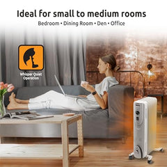 Oil filled radiator heater MTDR-06WC 600W setting label