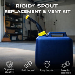 7 inch rigid spout with 45 degree angle included in EZ-POUR kit