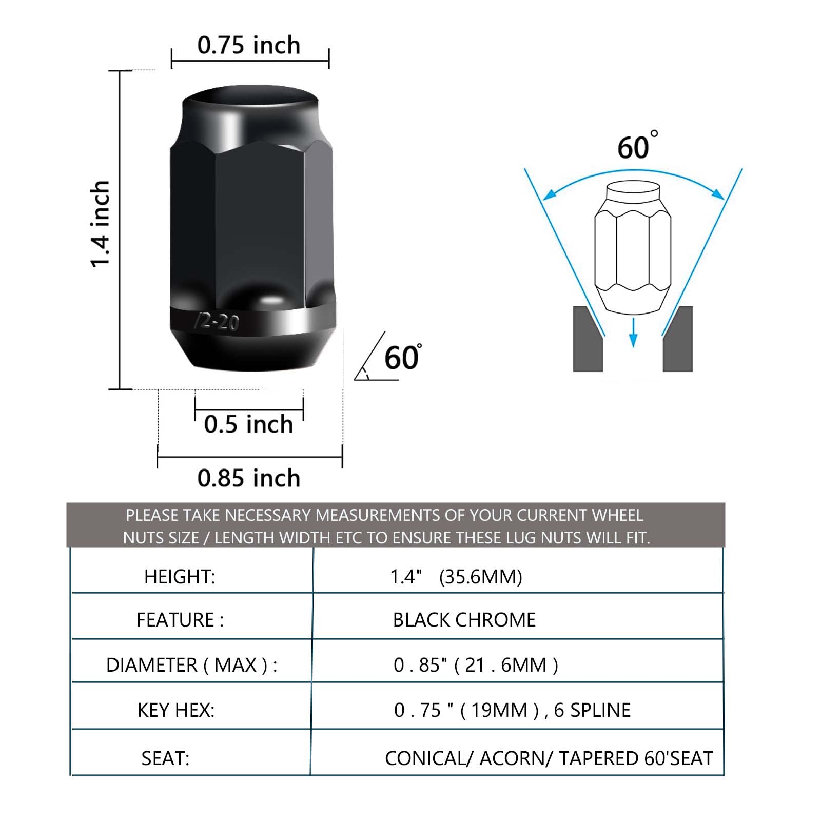 EZGO Club Car lug nuts hex 3/4 inch Shu-Ran
