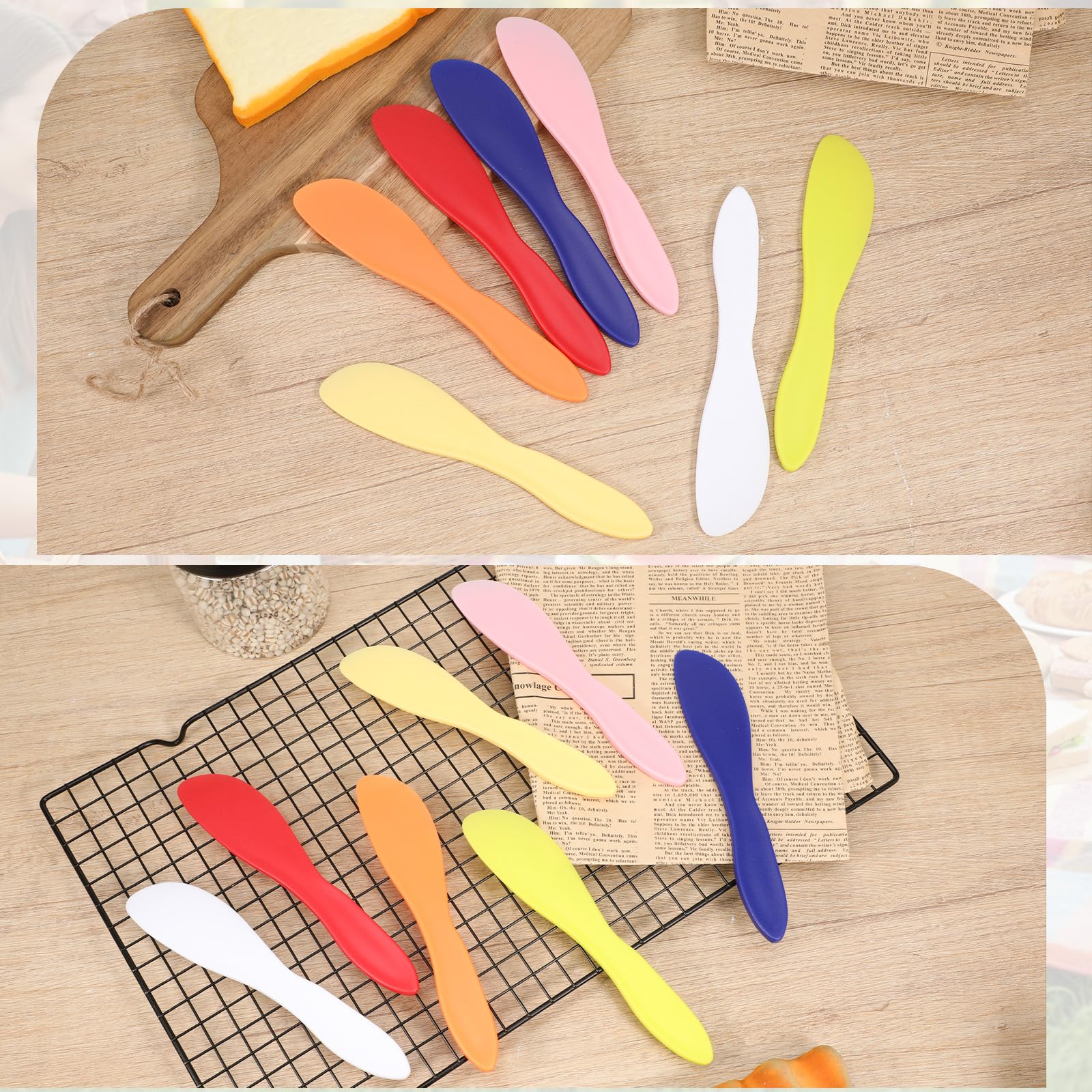 Seven color set includes green pink red blue yellow orange white