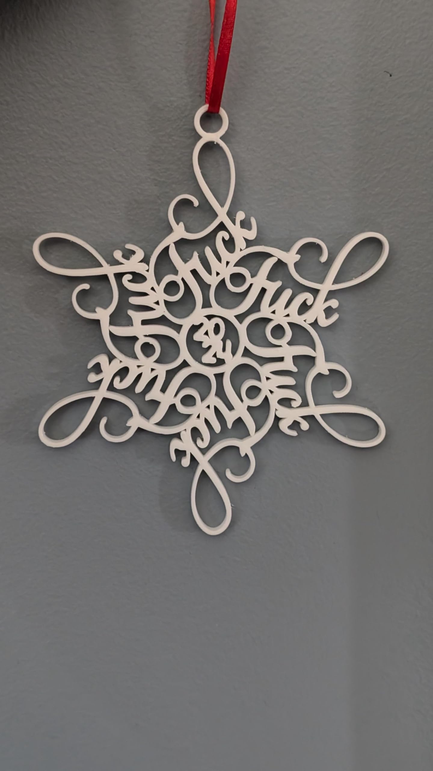 NY crafted handmade ornament F*ck Flakes 2025 snowflake