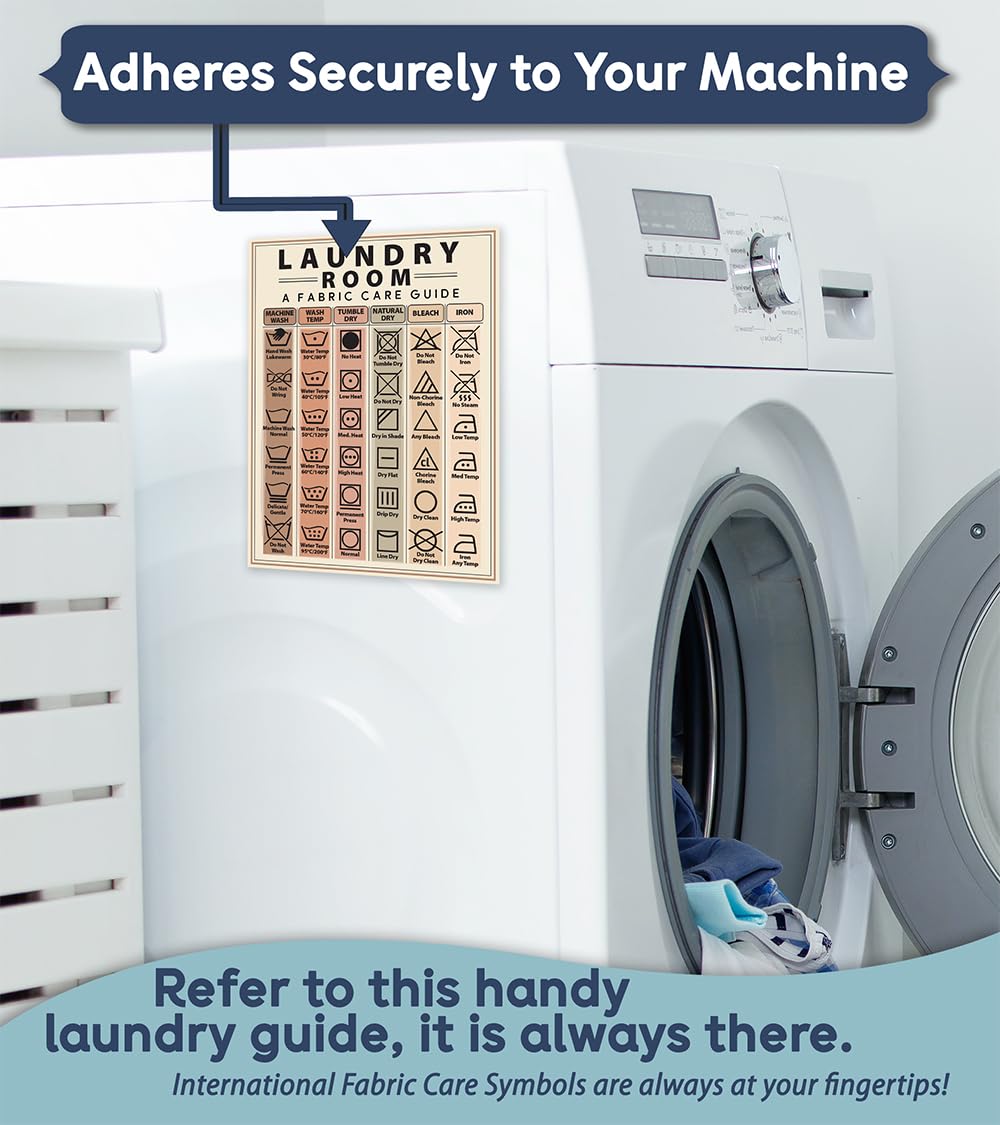 Fabric care symbols magnet for easy reference