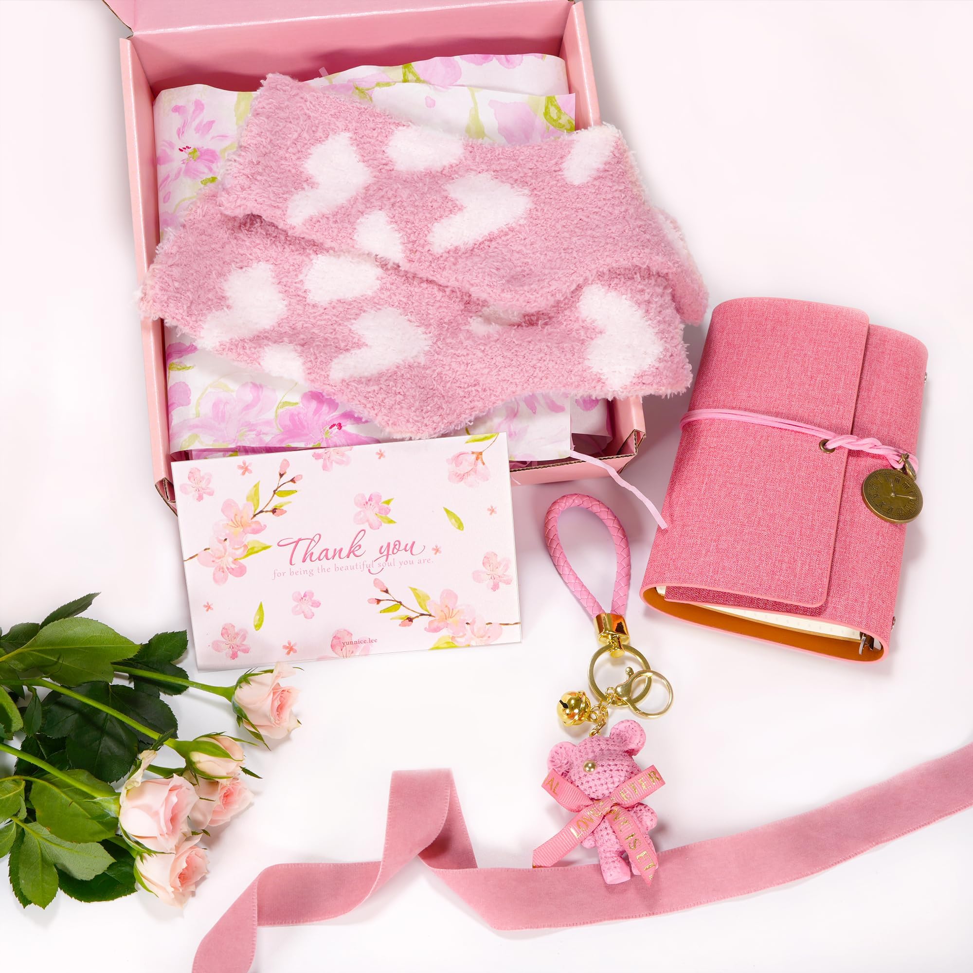 fabric-covered journal included in gift box