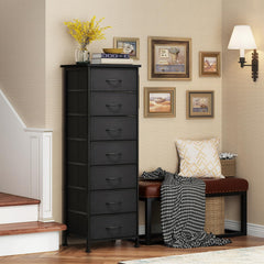 Fabric drawer storage dresser with waterproof MDF top