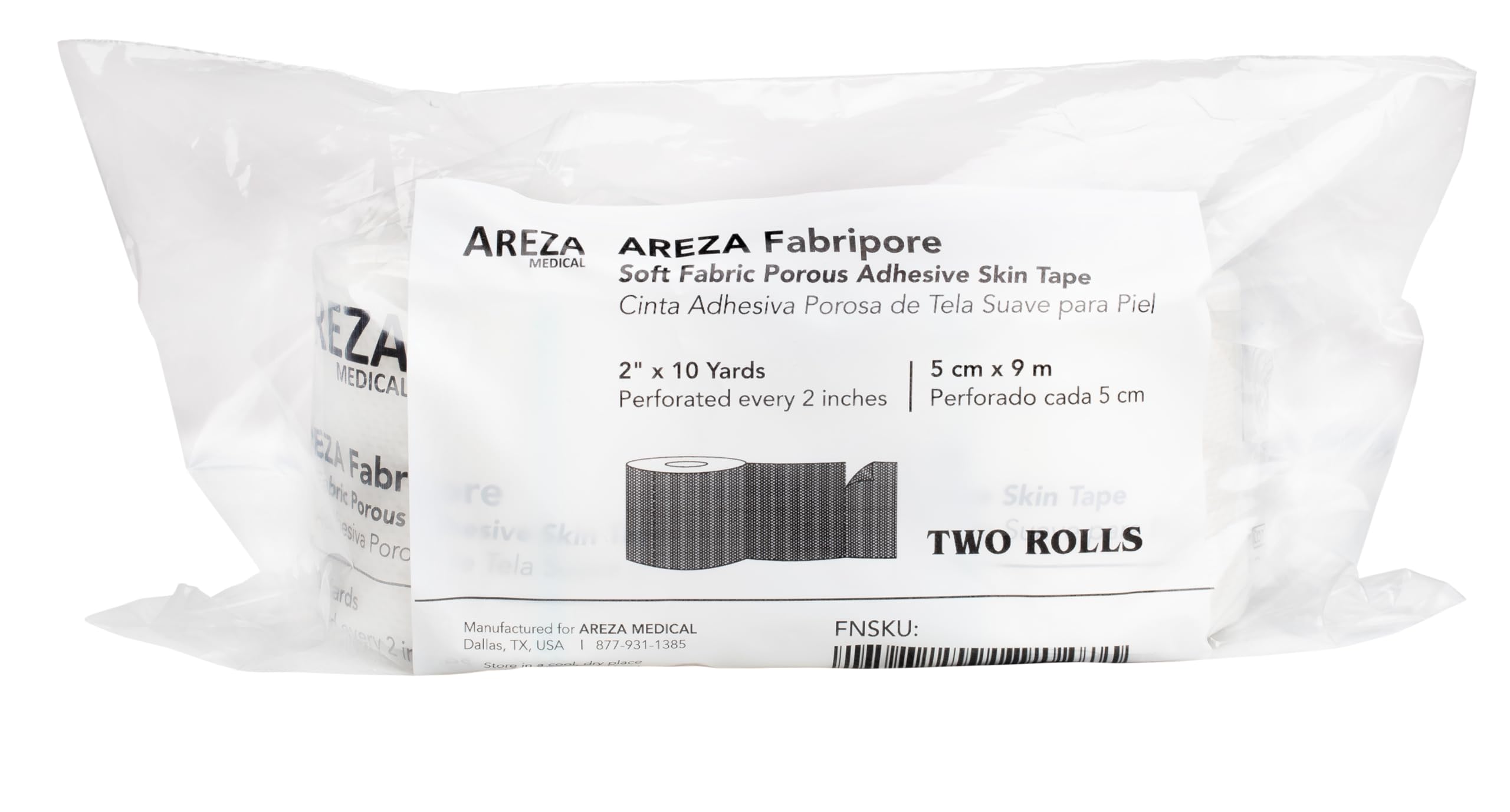 Porous soft cloth tape adheres to skin Fabripore Areza Medical