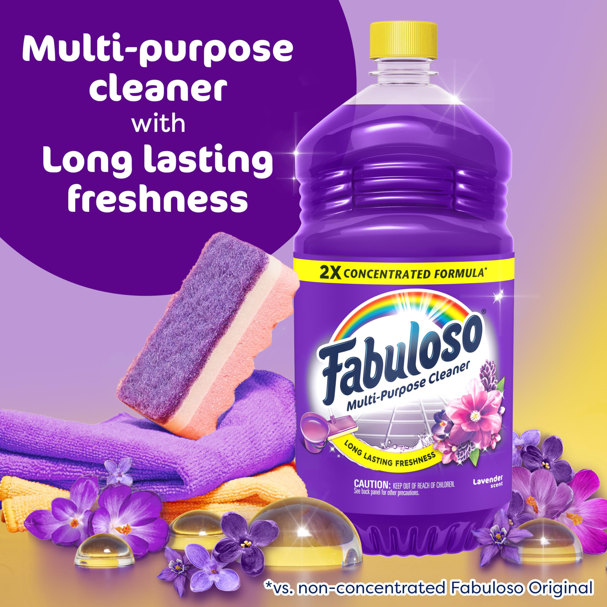 Lavender scented Fabuloso 2X bottle close up