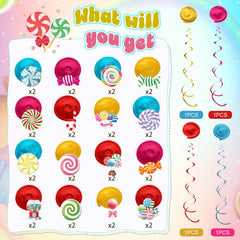 Colorful candyland themed patterns candy machine lollipop