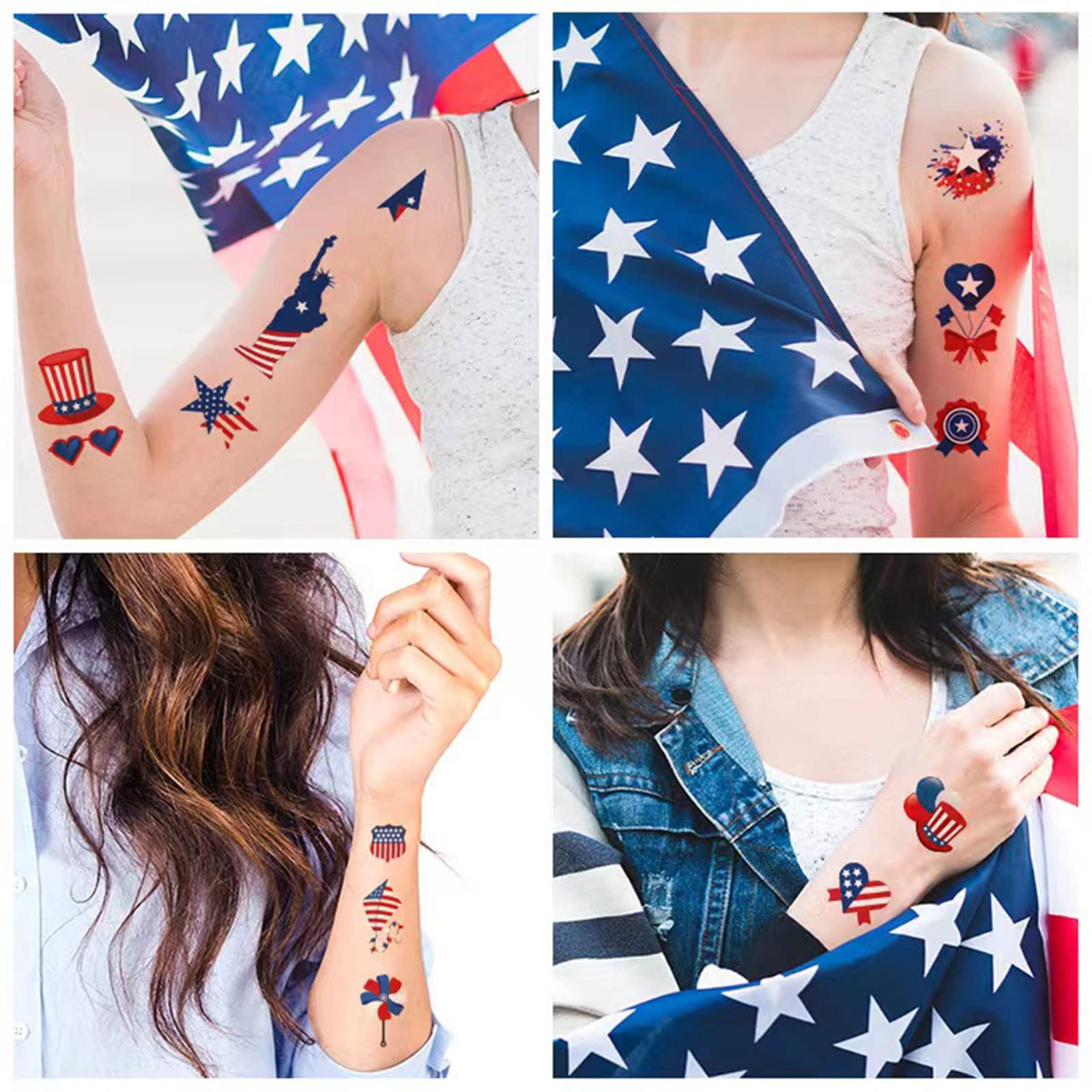 Tattoos for face arms and calves including easy removal