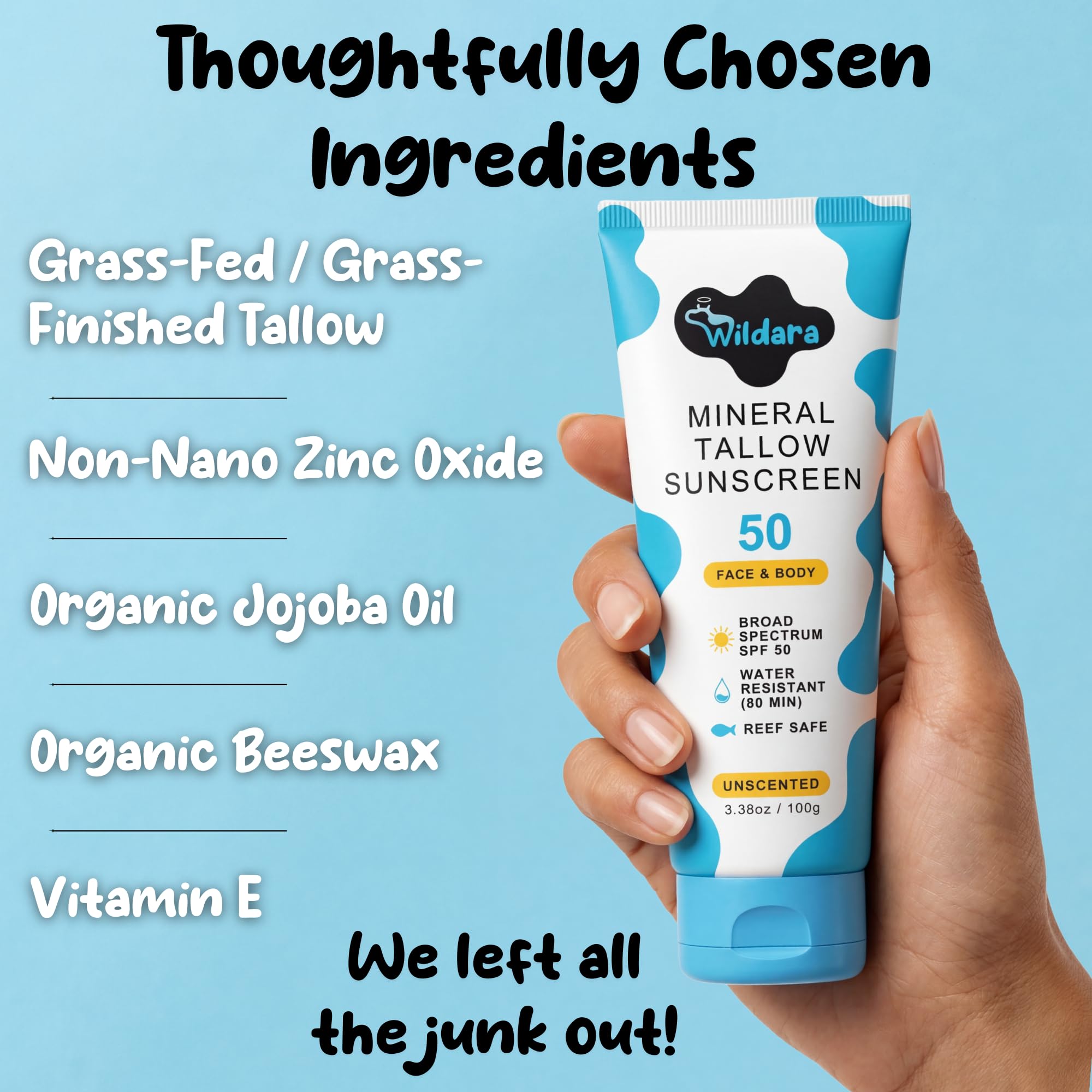 Face and body sunscreen travel size packaging