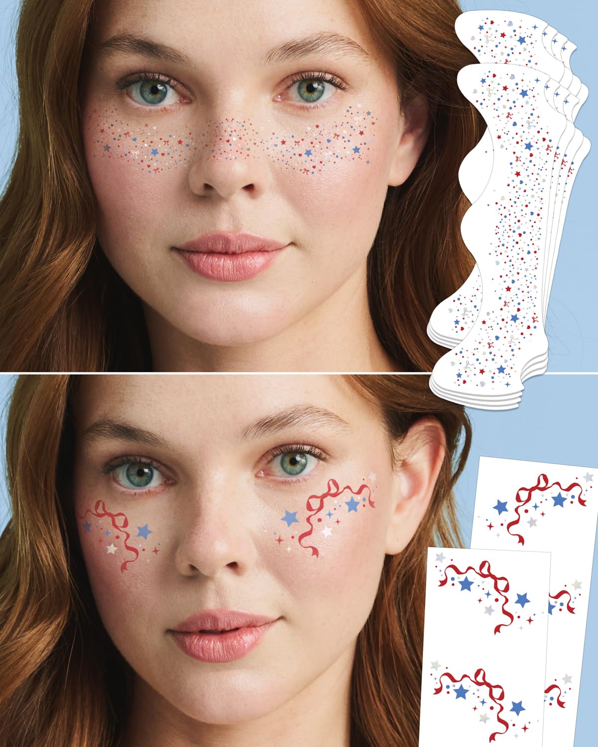 face tattoos and nose strips for group glow up
