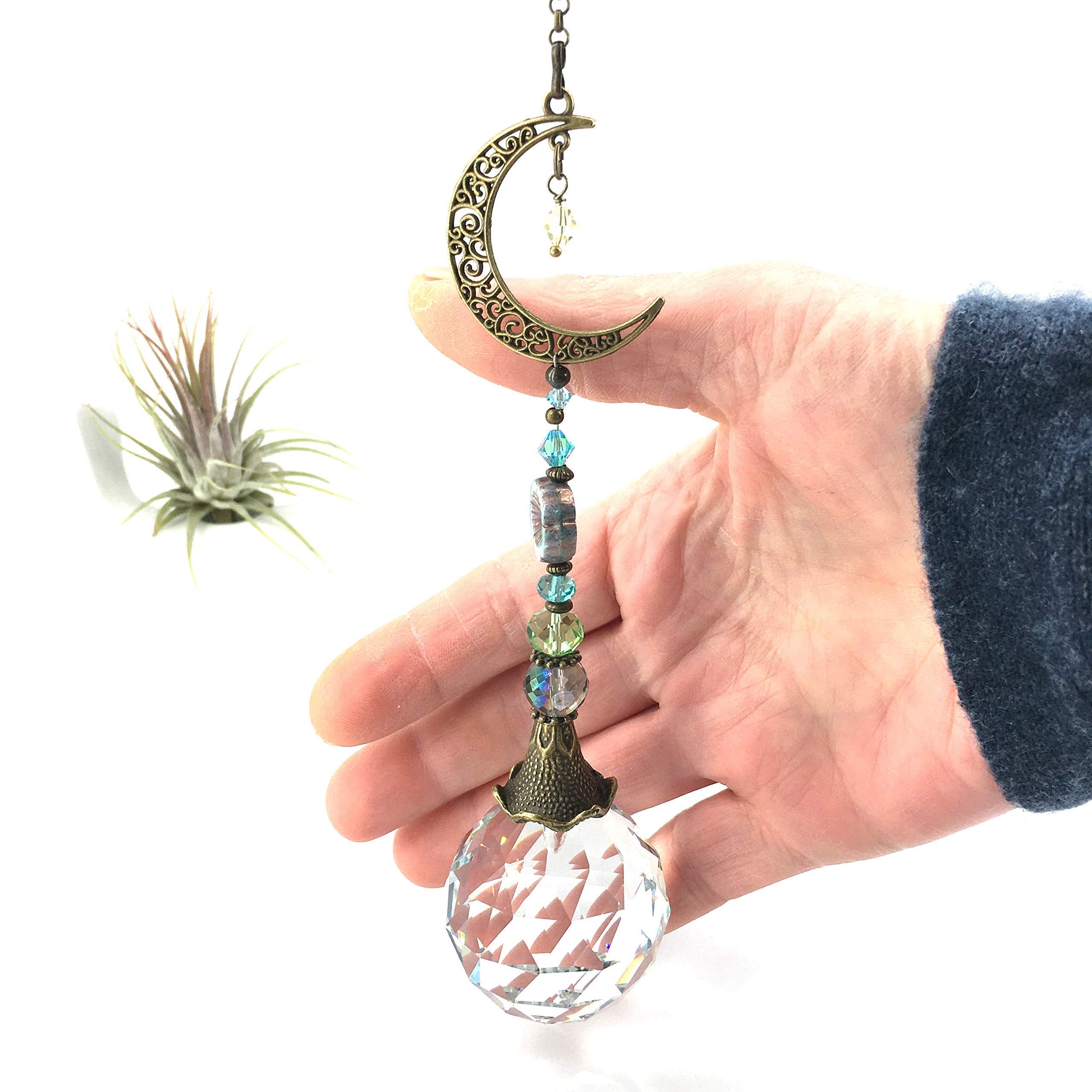 Faceted crystal prism beads on sun catcher 40mm